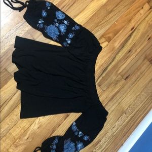 black off the shoulder shirt
